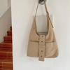 Autumn and winter retro suede bag, belt buckle, shoulder bag, large bag, suede large capacity, high-end tote bag women