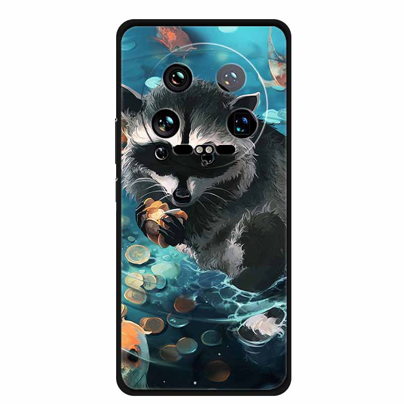 For Xiaomi 14 Ultra 5G Case 6.73''Animals Painted Silicone Soft TPU Coques for Xiaomi 14Ultra Shockproof Cover Shells Cool Wolf