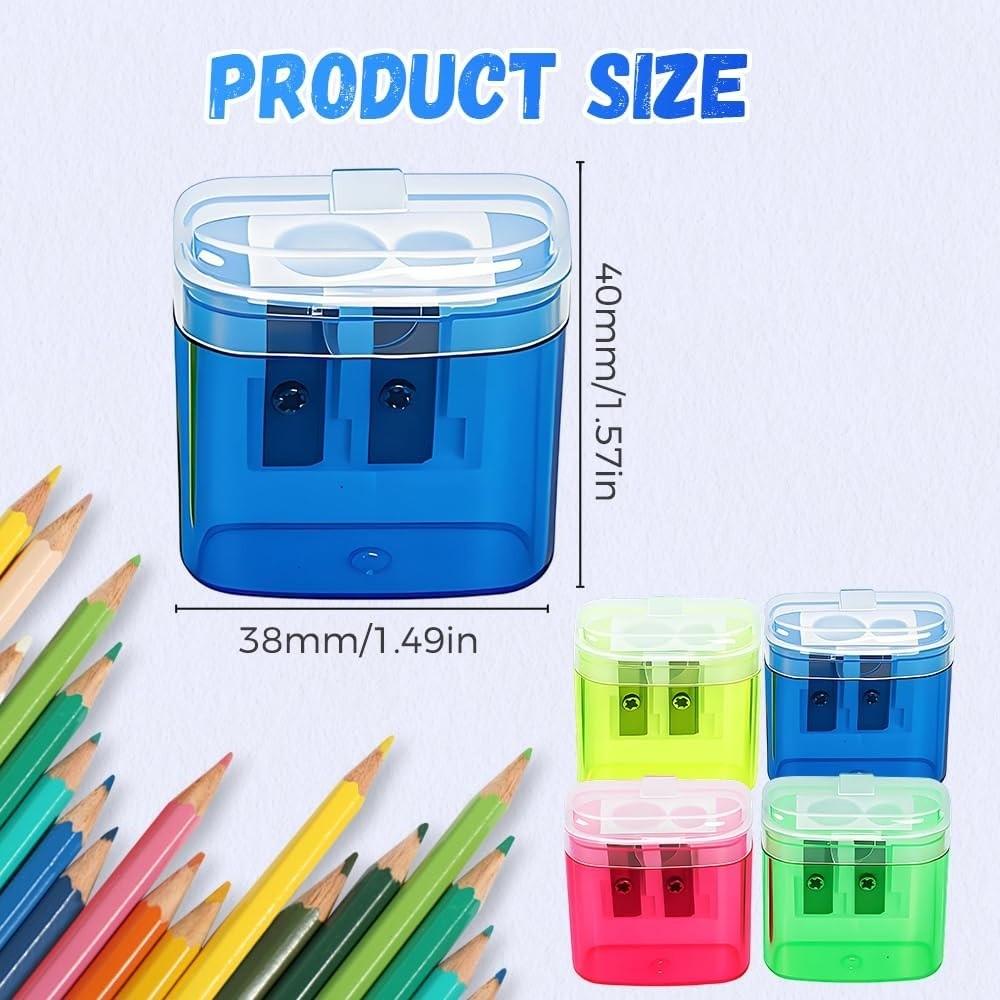 Dual Holes Pen Sharpener With Lid Pencil Sharpening Tool New Pencil Sharpeners Student Stationery