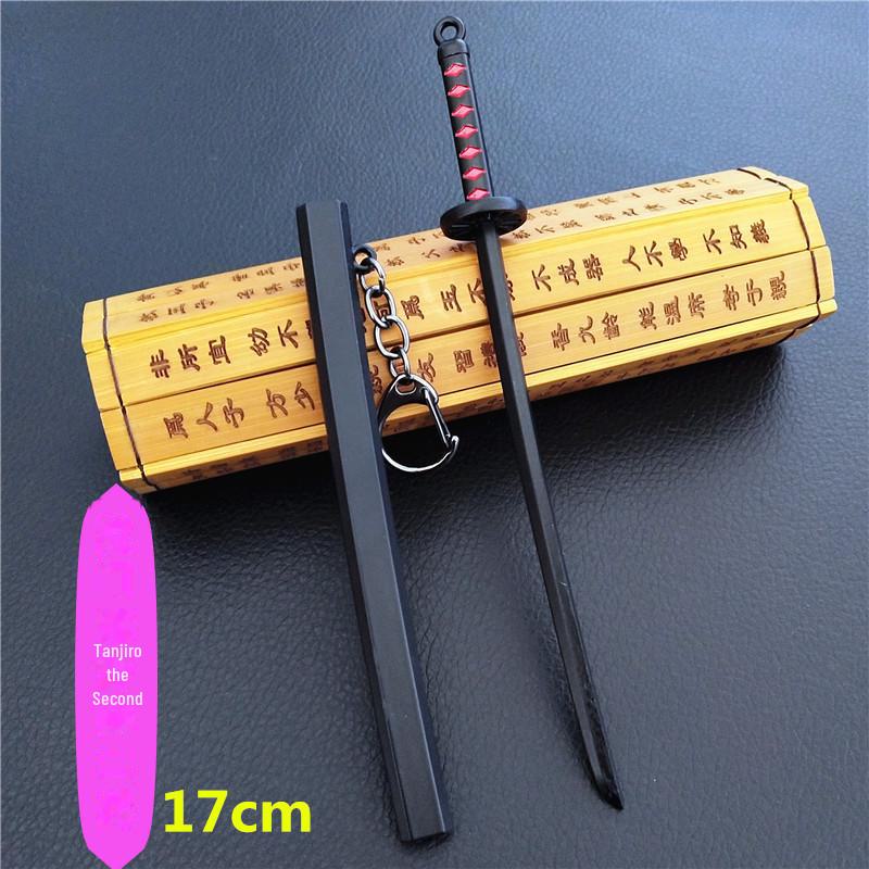 Demon Slayer Kamado Flamme & Windsäule Schwert Modell Schlüsselanhänger Anhänger Spielzeug, 17cm