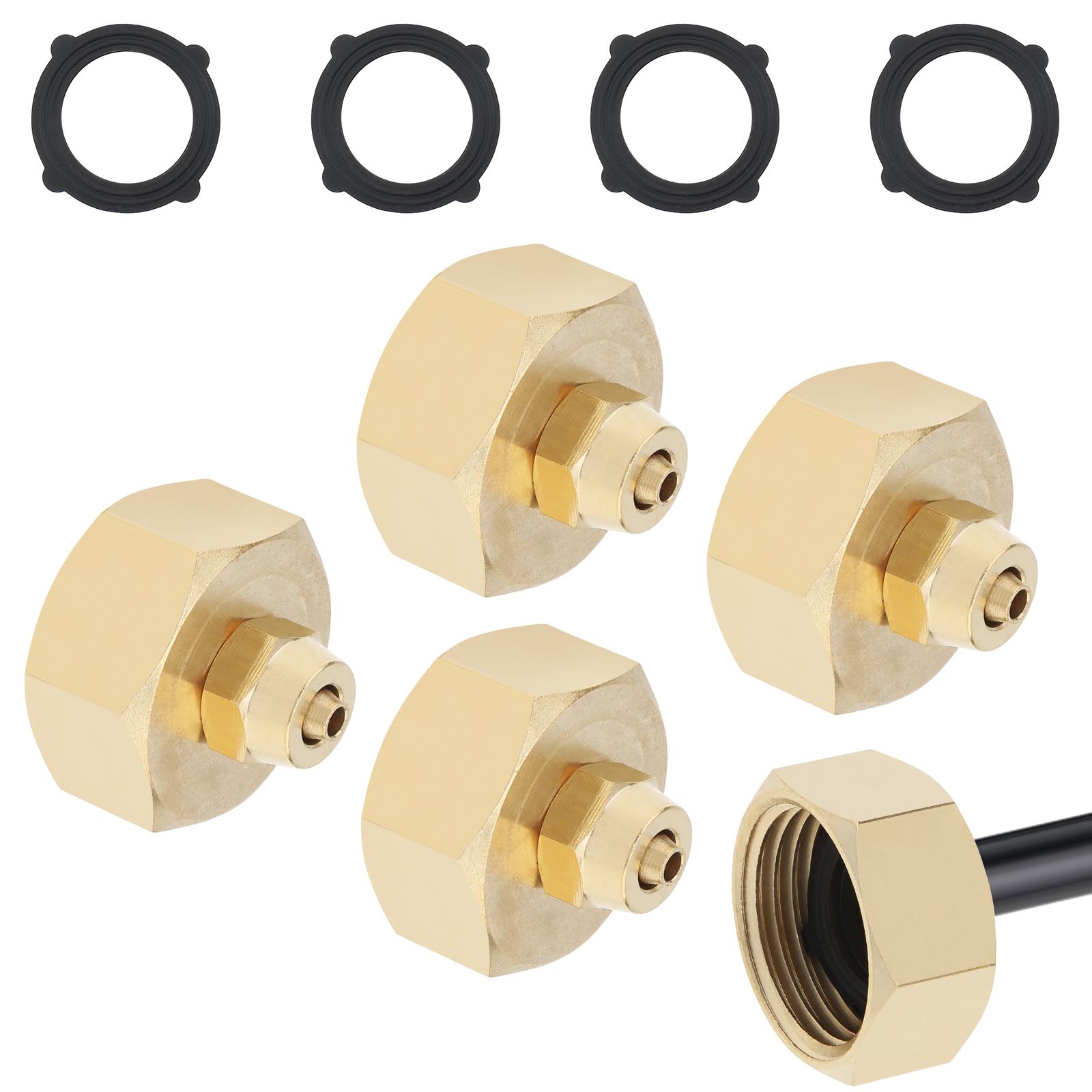 

4pcs 1/4 Inch To 3/4 Inch GHT Garden Hose Pipe Fittings Thread Connector Adapter with Rubber, Brass Garden Hose Adapter Kit