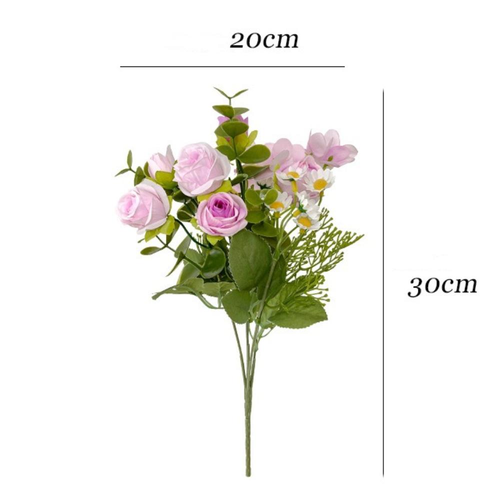 Simulated Artificial Flowers Hydrangea Daisy Silk Rose Bouquet Wedding Backdrop