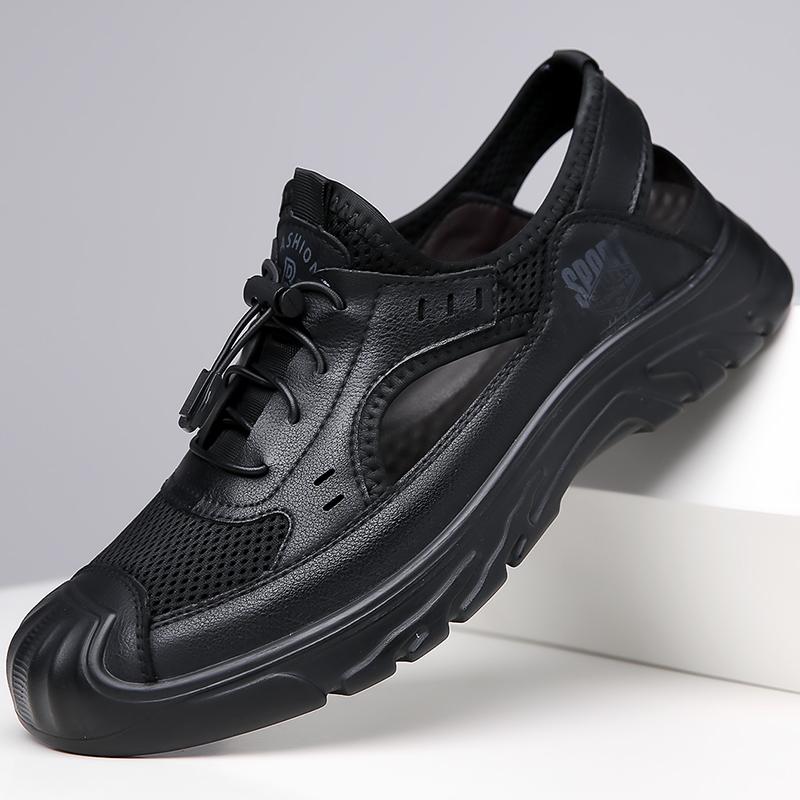 

Летние мужские сандалии из натуральной кожи, мужская повседневная обувь, уличные мужские кожаные сандалии для мужчин, пляжная обувь, римская мужская обувь 44