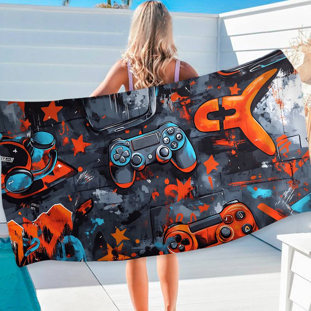 Spielcontroller Strandtuch Bunte Badetücher für Mädchen Mikrofaser Schnelltrocknend Sandfrei Anpassbar Strand Yoga Spa Fitnessstudio Pool