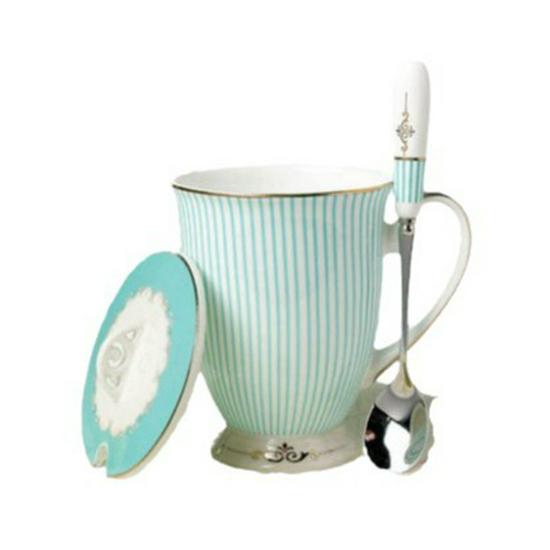 Serie a righe: Tazza in Bone China Placcata Oro – Mix & Match