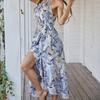 Modedruck Neckholder Bohemian Kleid Sommer heiß lässig Urlaub Kleid