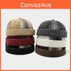 Vintage Urban Cotton Patchwork Flat Brim Cap With Windproof Function For Spring Fall