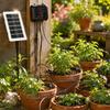 Solarbetriebenes Tropfbewässerungsset für 12 Pflanzen mit digitalem Zeitschaltuhr-Controller und verstellbarem Bewässerungssystem, geeignet für Garten und Außenbereich