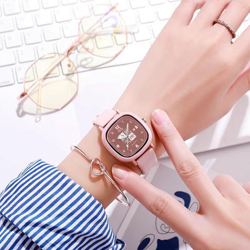 Square Watch High Value Male And Female Niche Design Sense Junior High School Students Pointer To See The Time Quartz