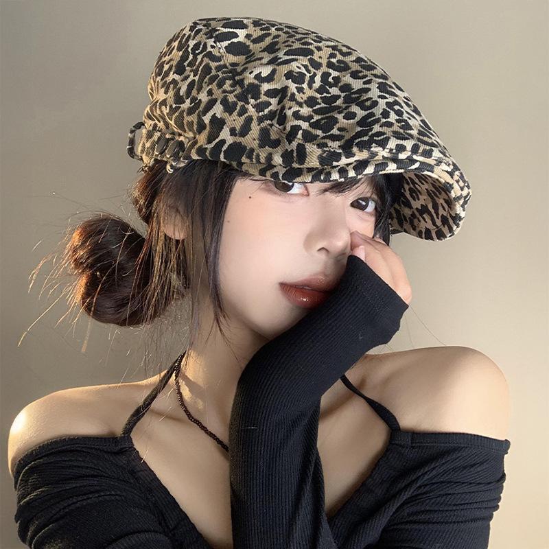 British style retro forward hat women spring and autumn versatile anti-wearing beret fashion big head circumference show face small hat trend