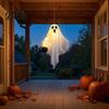 Durable Fabric Party Props Halloween Hanging Ghost with LED Lights, Spooky White Gauze Glowing Ornament, Unique Gift Ideas Flexible Figures