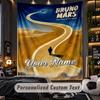 Personalized Wall Tapestry,Bruno Mars Custom Printed Name, Fabric Wall Art For Indoor Room Backdrop