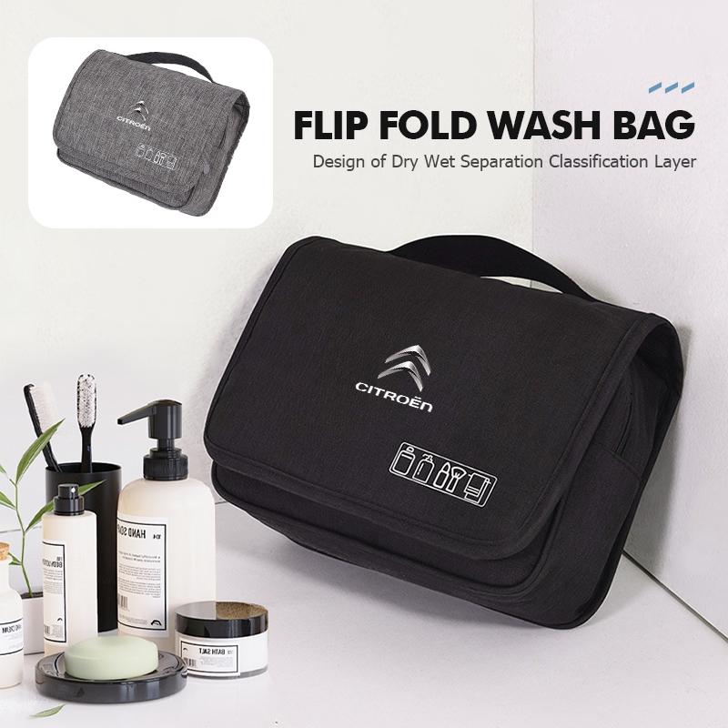 POOR1 Travel Waterproof Folding Toiletry Cosmetic Storage Make Up Bag For Citroen Grand Berlingo Jumper Celysee Xsara Picasso Aircross
