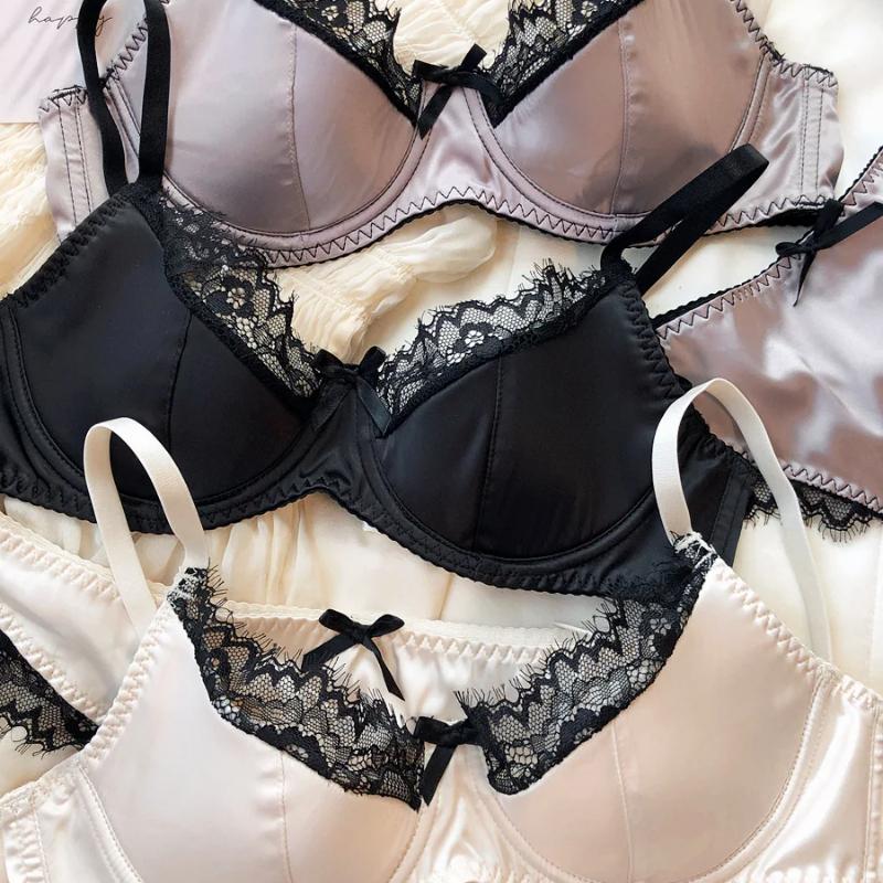 French Thin Cup Lingerie Set Sexy Lace Push Up Bra Fashion Women Silk Fabric Underwear High Quality Intimates Bras and Panties