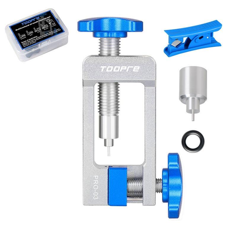 Bicycle Hydraulic Brake Bleed Kit Bike Oil Injection Tool For Brakes Hydraulic Hose Cutter For Bike T Handle Brake Bleeding