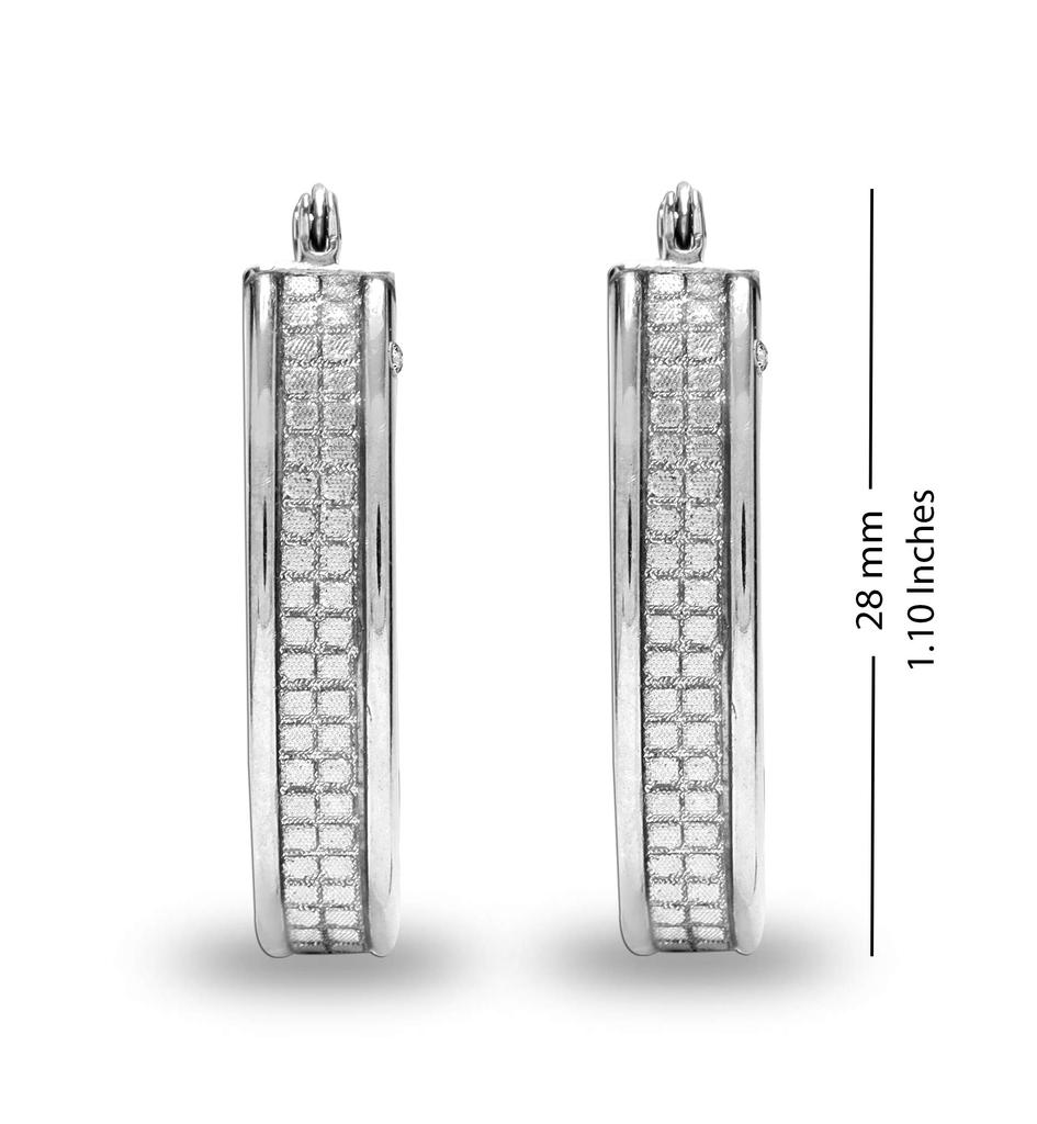 LeCalla Hoops Diamond Earrings for Women 925 Sterling Silver Earring and Girls (G-H Color, I1 Clarity)