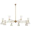 Beautiful Large Brass Chandelier Style of Stilnovo Italian Chandilier 1950s
