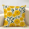 Colorful Pretty Flower Cushion Cover Durable Hypoallergenic Organic Linen Short Pillow Cover Washable