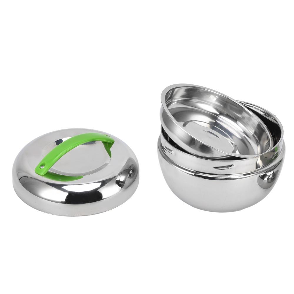 Silver Stainless Steel Food Container 0.8L/1L Thermal Food Container  For Office