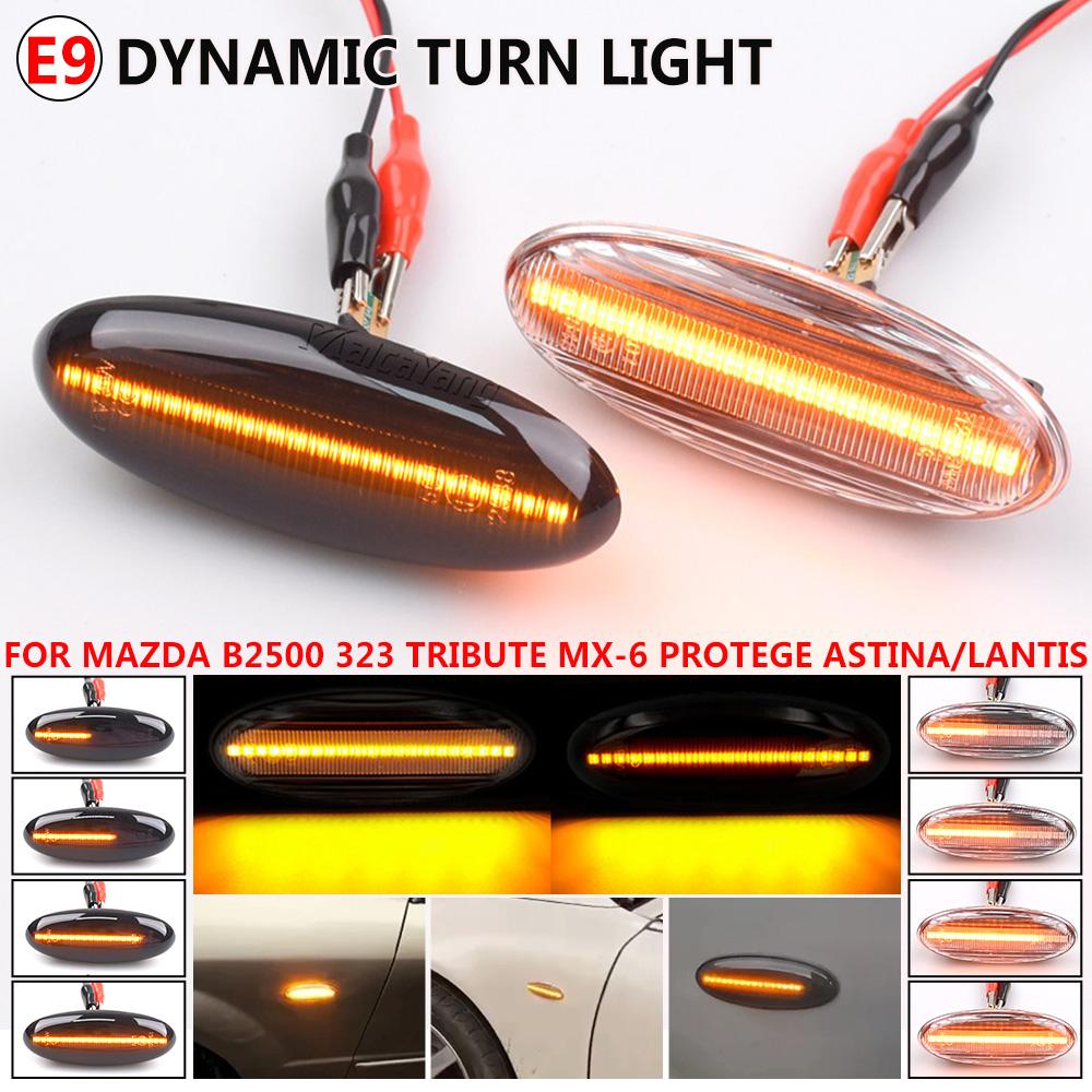 For Mazda 323 Premacy MX-6 Tribute Protege B2500 Pick up Astina Lantis Sequential Blinker LED Lamp Side Marker Light B01W-51-120