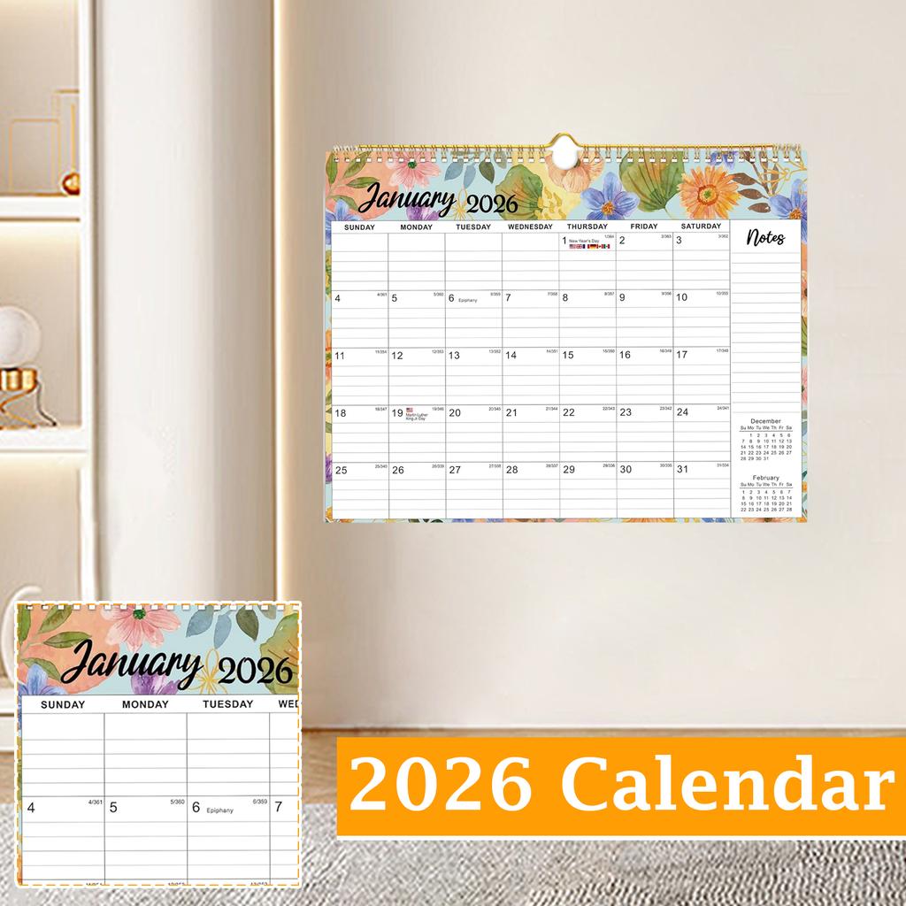 2026 Wall Calendar - Stylish Annual Planner, Suitable For Home, , And School Use, Making Planning And Goal Tracking Easy.