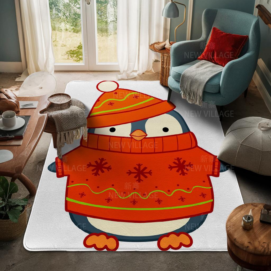 House Entrance Carpet Home Door Mat Living Room Bath Foot Bathroom Non-slip Water Absorption Rugs Bath Merry Christmas Winter