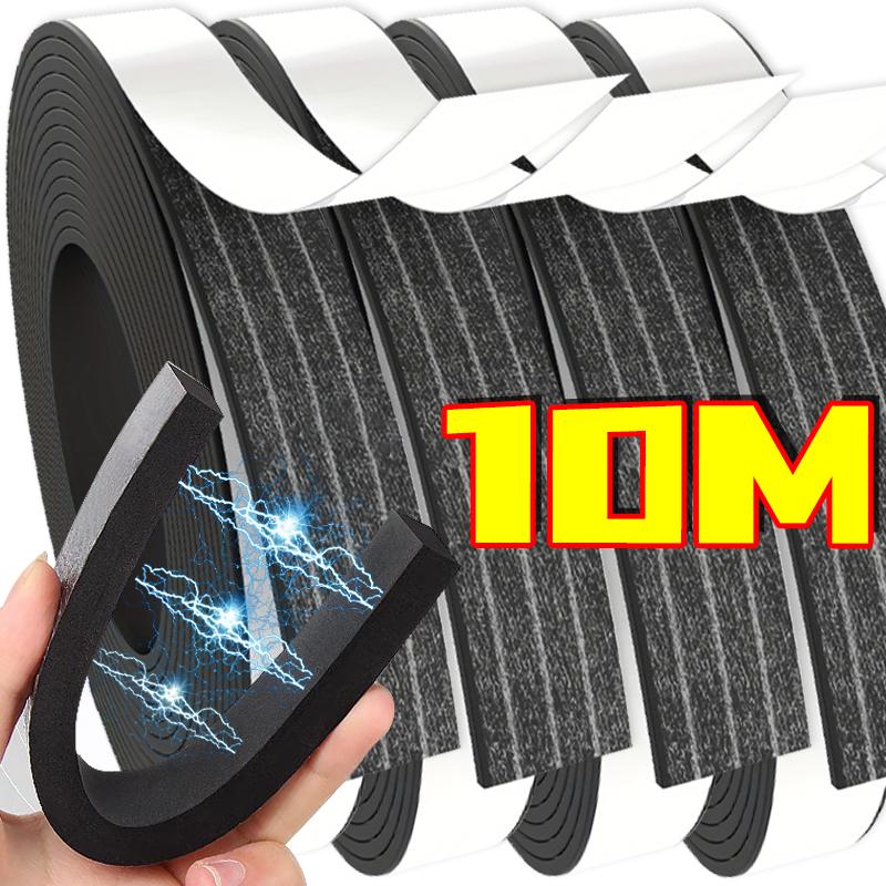 1/10M Flexible Magnetic Strip Tape for Home Wall Adhesive Backing Memo Strip Black Bulletin Board Self Adhesive Magnetic Tape