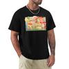 Mushroom Pond Painting Tshirt Basic Solid Color Short Sleeve Cotton Top
