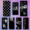 Black White Flower Luxury Black Phone Case For Samsung Galaxy S23 S24 S25 Ultra S22 Plus S21