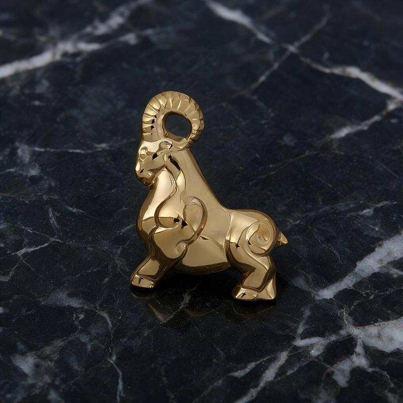 Edelstahl Ziegen Brosche 3D Geometrisches Tier Anstecknadel Retro Metall Abzeichen Elegante Anzug Mantel Jacke Dekoration Neujahrsgeschenke 2027