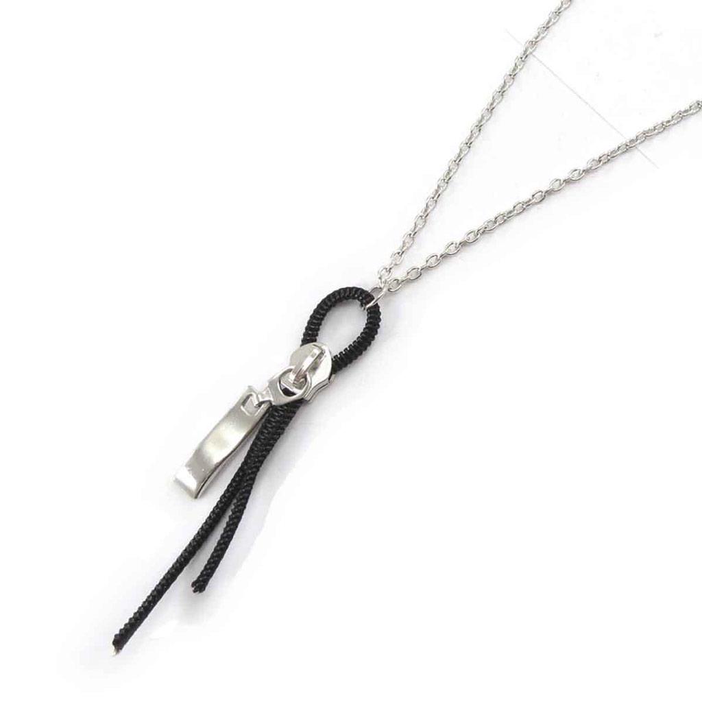 Les Trésors De Lily [J6102] - Naszyjnik „Zip Séduction” w kolorze czarno-srebrnym