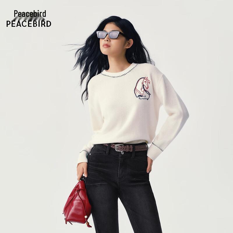 Peacebird Embroidered Loose-Fit Pullover S