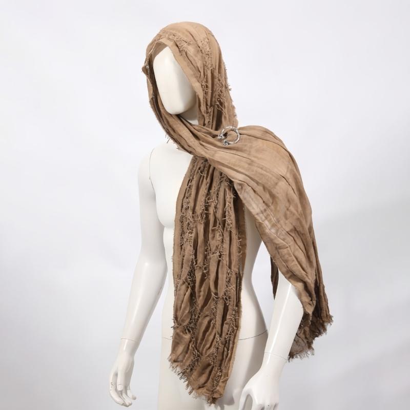 Medieval Waste Land Scarf Shawl Renaissant Costume Accessory With Shawl Brooch Unisex Cotton Blend Cloak for Halloween