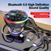 Bluetooth 5.0 FM Transmitter Car MP3 Modulator Player Handsfree Audio Receiver PD+USB Phone Charger With 3 in 1 Charge Cable
