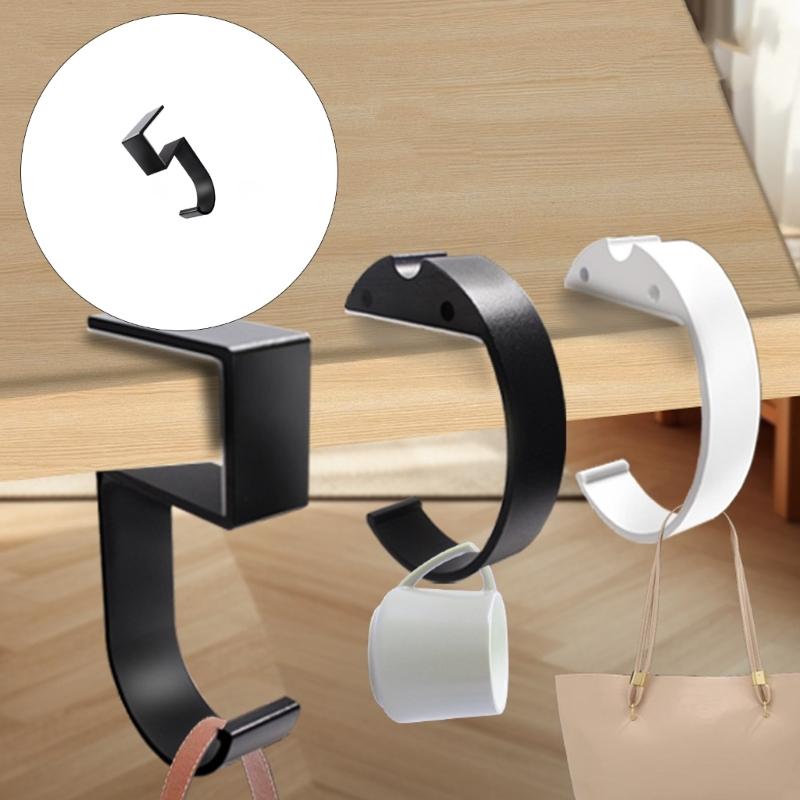Multifunctional Desktop Hook Organizers Good Quality Aluminum Construction Easy Installation Large Bag Jackets Accessory