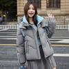 Winter Womens Short Padded Coat Fashion Thick Warm Color Block Quilted Jacket Windproof Outwear