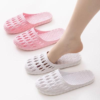 Simple Solid Color Home Room Plastic Shoes for Women Breathable Cool Slippers for Summer