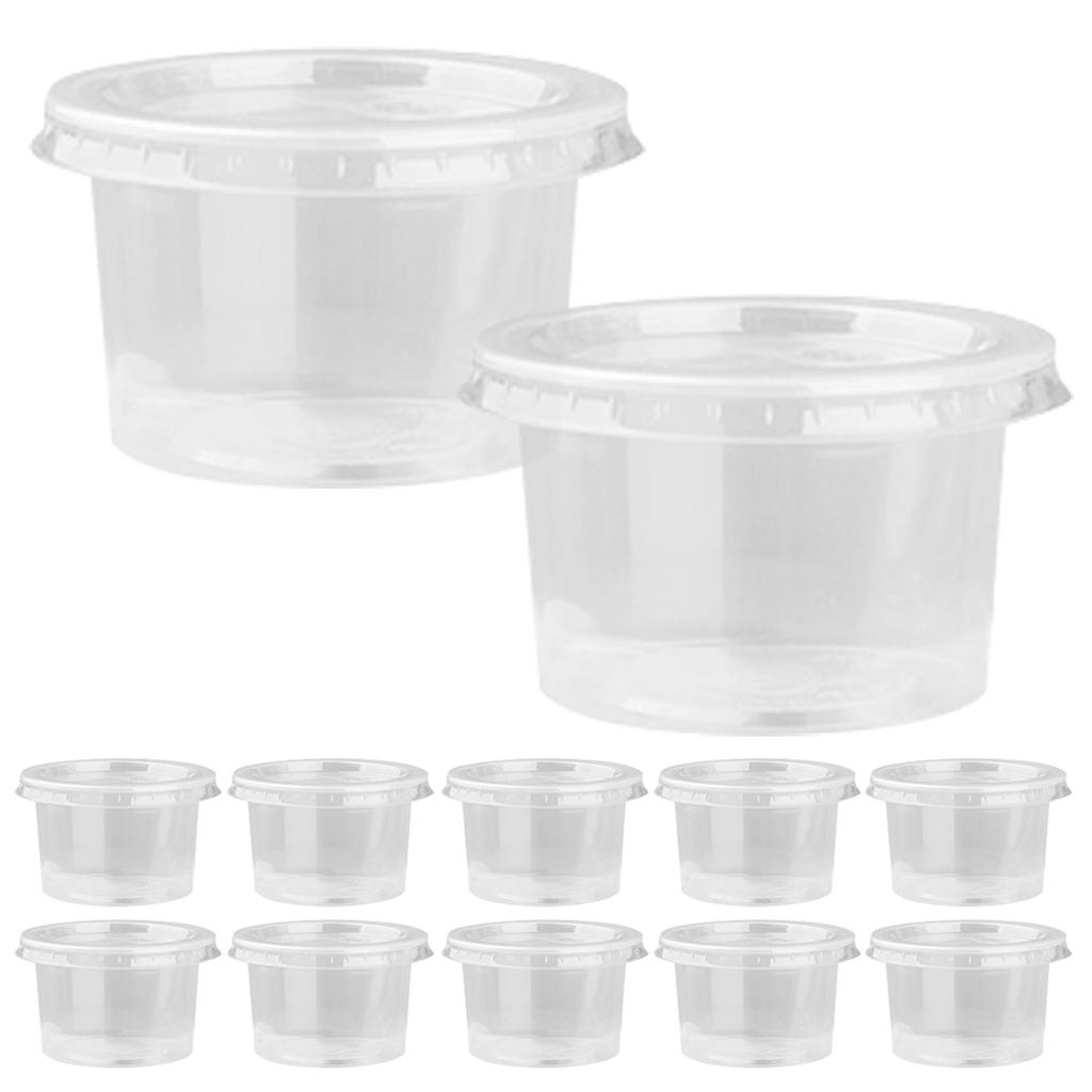 50Pcs 140Ml Food Safe Clear Plastic Portion Cups Lids Ideal for Jelly Pudding Chocolate Mousse Ice Cream Condiments