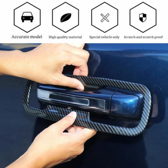 For  - 2025 Dodge Ram 1500 Carbon Fiber Exterior Door Handle Bowl Cover Trim