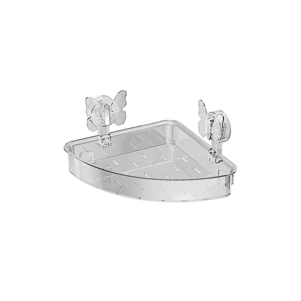 

Nail-Free Butterfly Suction Cup Storage Basket Wall Mounted Shampoo Storage Holder for Home серый