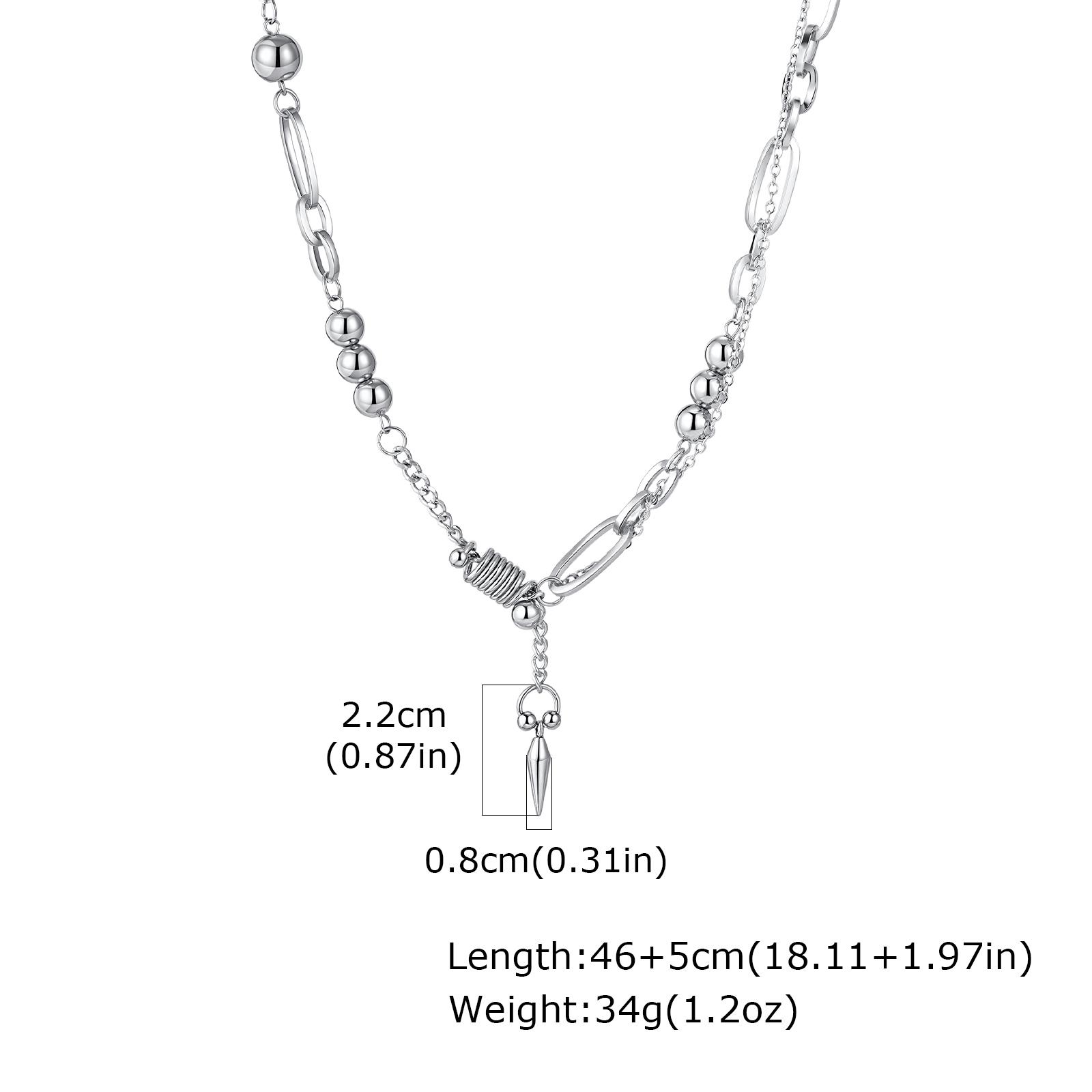 

Hip-Hop Punk Rivet Pendant Necklace for Man, Stainless Steel Splicing Clavicle Chain Necklace, Fashion Jewelry Accessories серебряный
