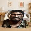 Fashion Pedro Pascal Star Flannel Blanket Soft Warm Throw Blanket for Bedroom Living Room Bed Travel Camping Picnic Gift Kids