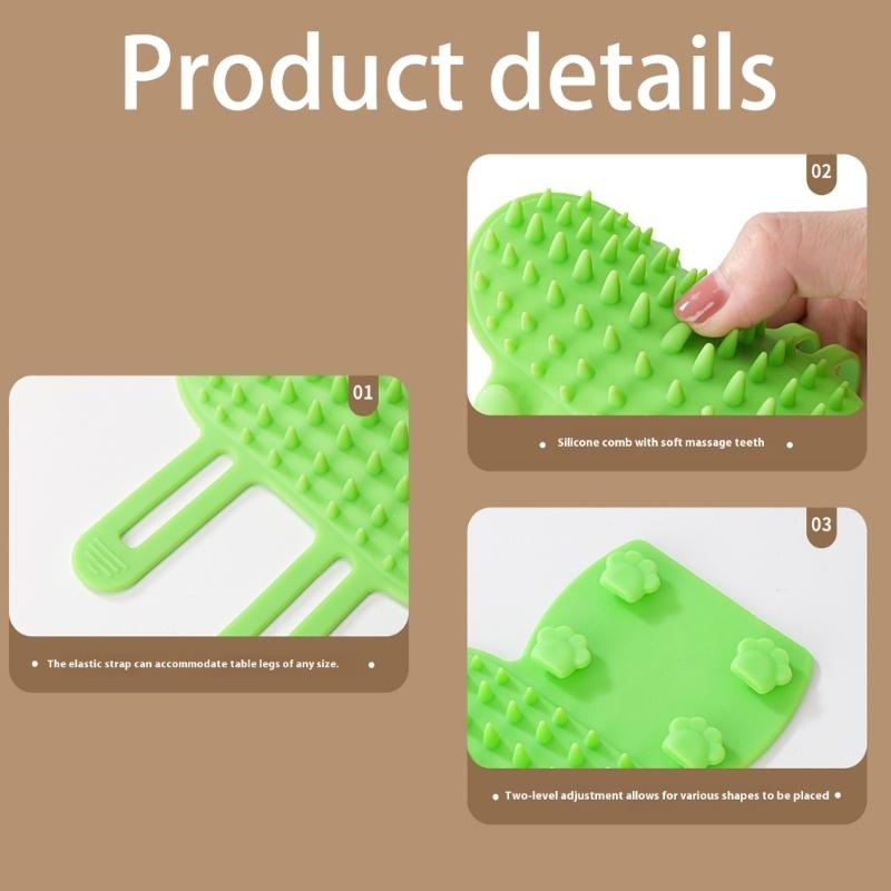 3PCS Cats Grooming Tool SelfCleaning Scratcher Brush Soft Silicone Bristles Massage Tool For Reducing Shedding Balling