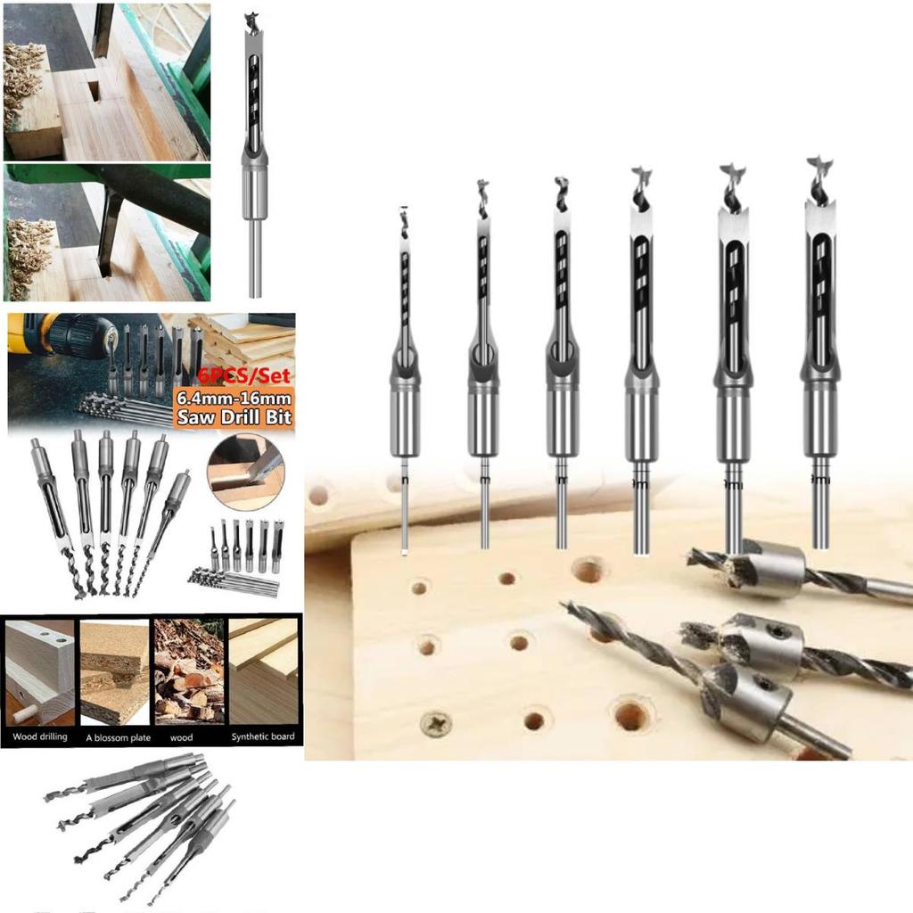 Premium 4-piece Square Hole Drill Set Durable Woodworking Mortise Bits