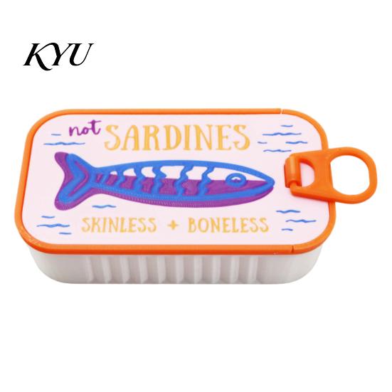 Organized Clavicle Chain Case Sardine Tin Jewelry Box with Fishbone, PLA Vintage Compact Size Decorative Vanity Accessory Organizer, Portable Storage