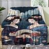 Series of Japanese Geishas Digital-printed Polyester Bedroom Velvet Flannel Cover Blanket Fleece Soft Cover Blankets for Beds