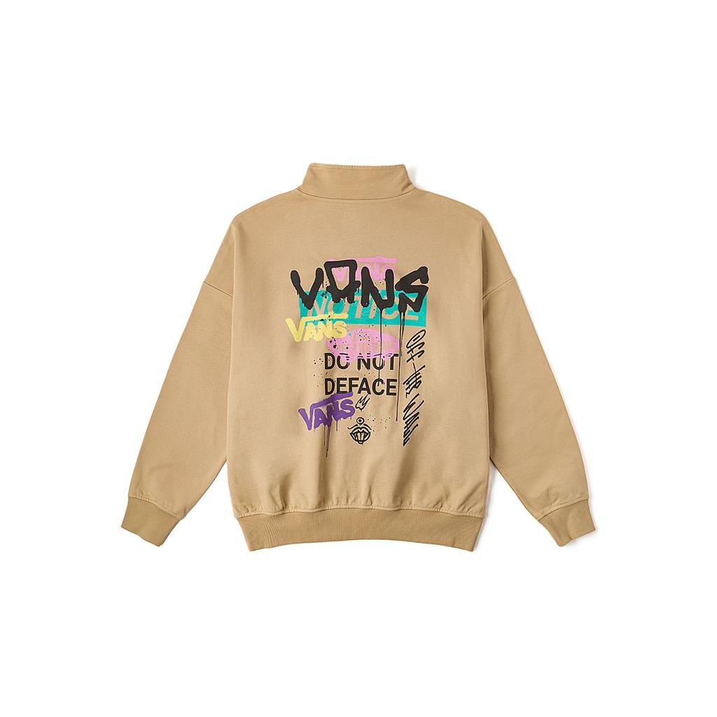 Vans Logo Letter Stand Collar Long Sleeve Sweatshirt Unisex sweatshirt Light-Brown VN000KCZ4MG