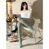 Cream White Japanese Style Cute Solid Hollow Out Ripped Thin Jk Pantyhose