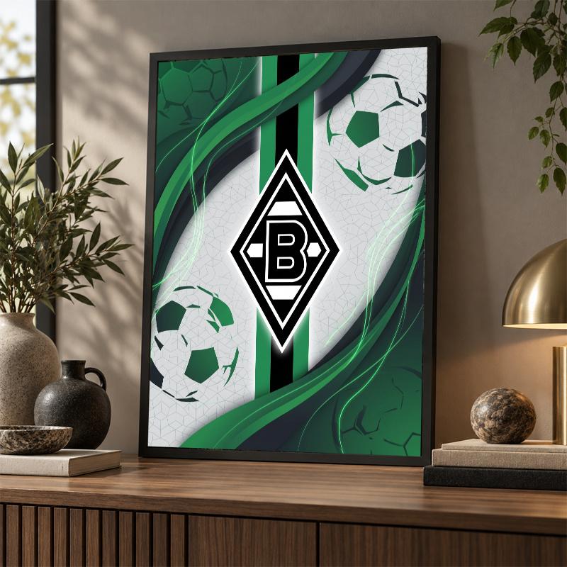 Borussia Mönchengladbach Zestaw do Malowania Diamentami 5D Pełne Wiertło DIY Mozaika Diamentowa Sztuka Ścienna Dekoracja Domu