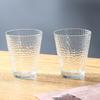 2er Set 320ml 11oz Transparentes Glas mit Hammermuster Tasse Nordischer Stil Brandyglas Trinkgeschirr Geschenke für Freunde Getränkebecher